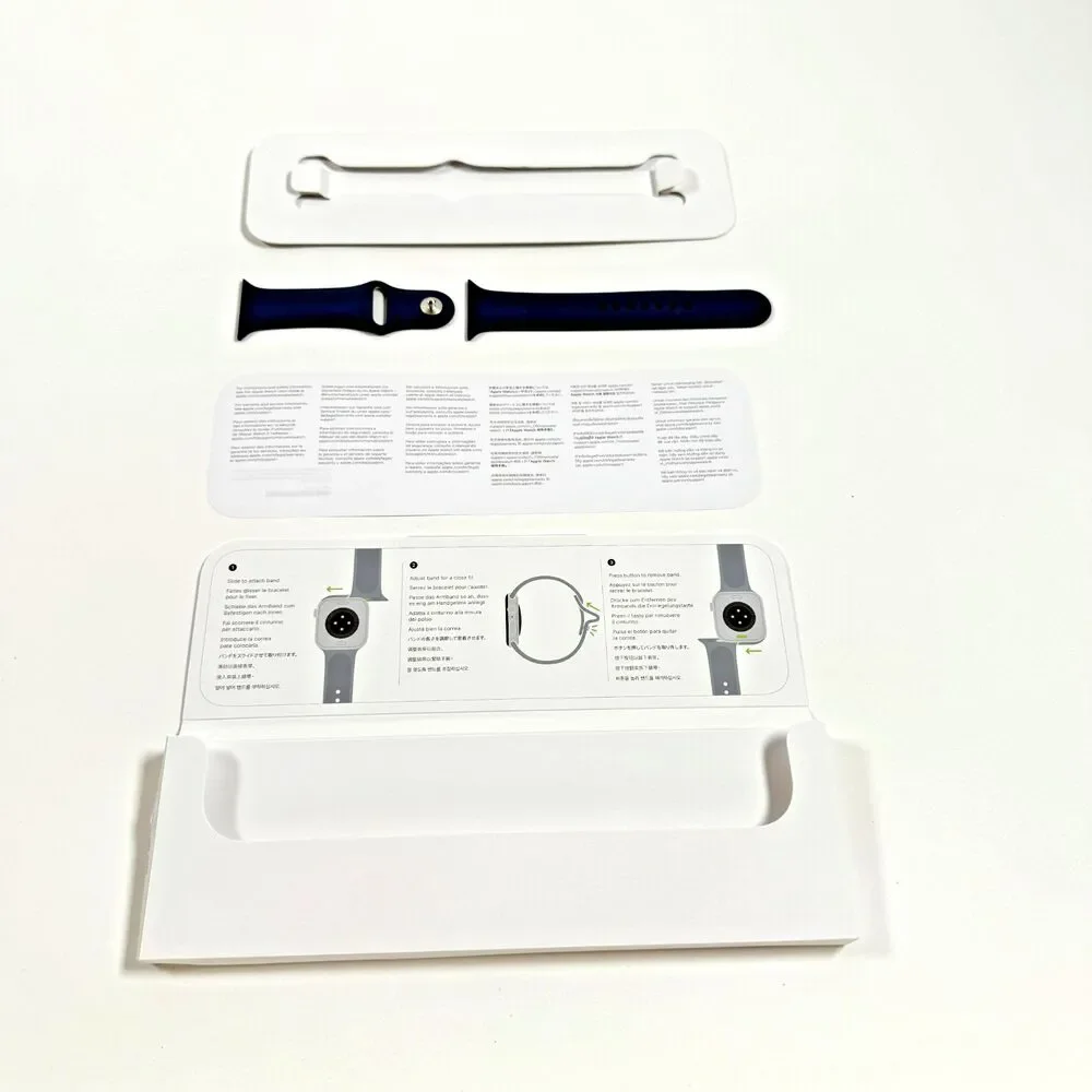 Apple Watch Sport Band – Navy Blue, Authentic, 42/44/45mm – New in Box